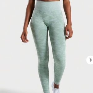 Gymshark Sage green Camo Seamless Legging